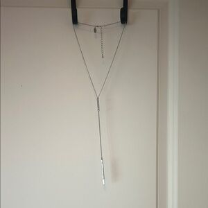 Charming Charlie Silver Lariat Necklace